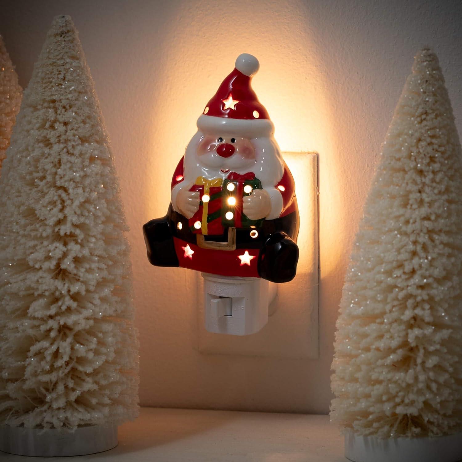 imageSullivans 5quot H Ice Skating Snowman Nightlight Multicolored  for Bathroom Bedroom Holiday DecorationsPresent Santa