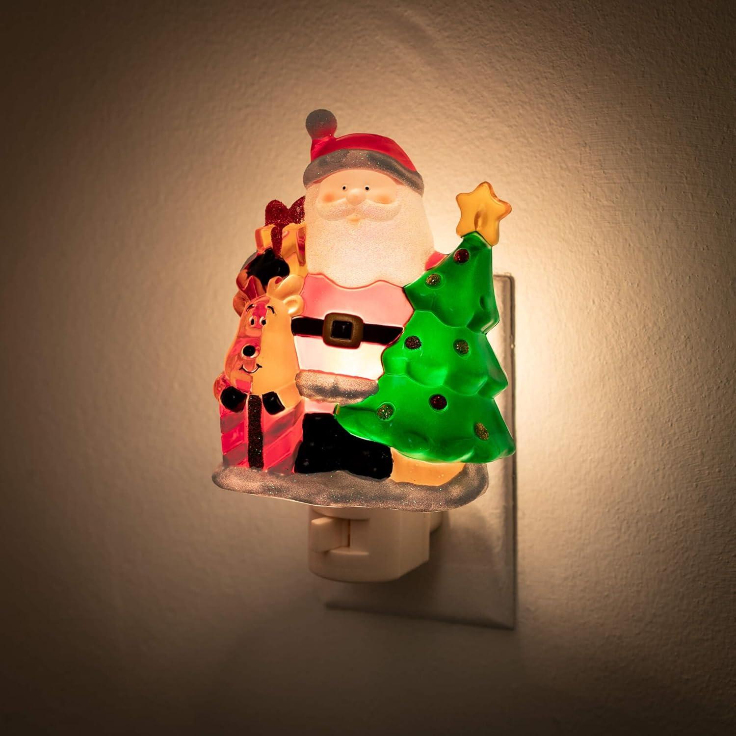 imageSullivans 5quot H Ice Skating Snowman Nightlight Multicolored  for Bathroom Bedroom Holiday DecorationsSanta Xmas Tree