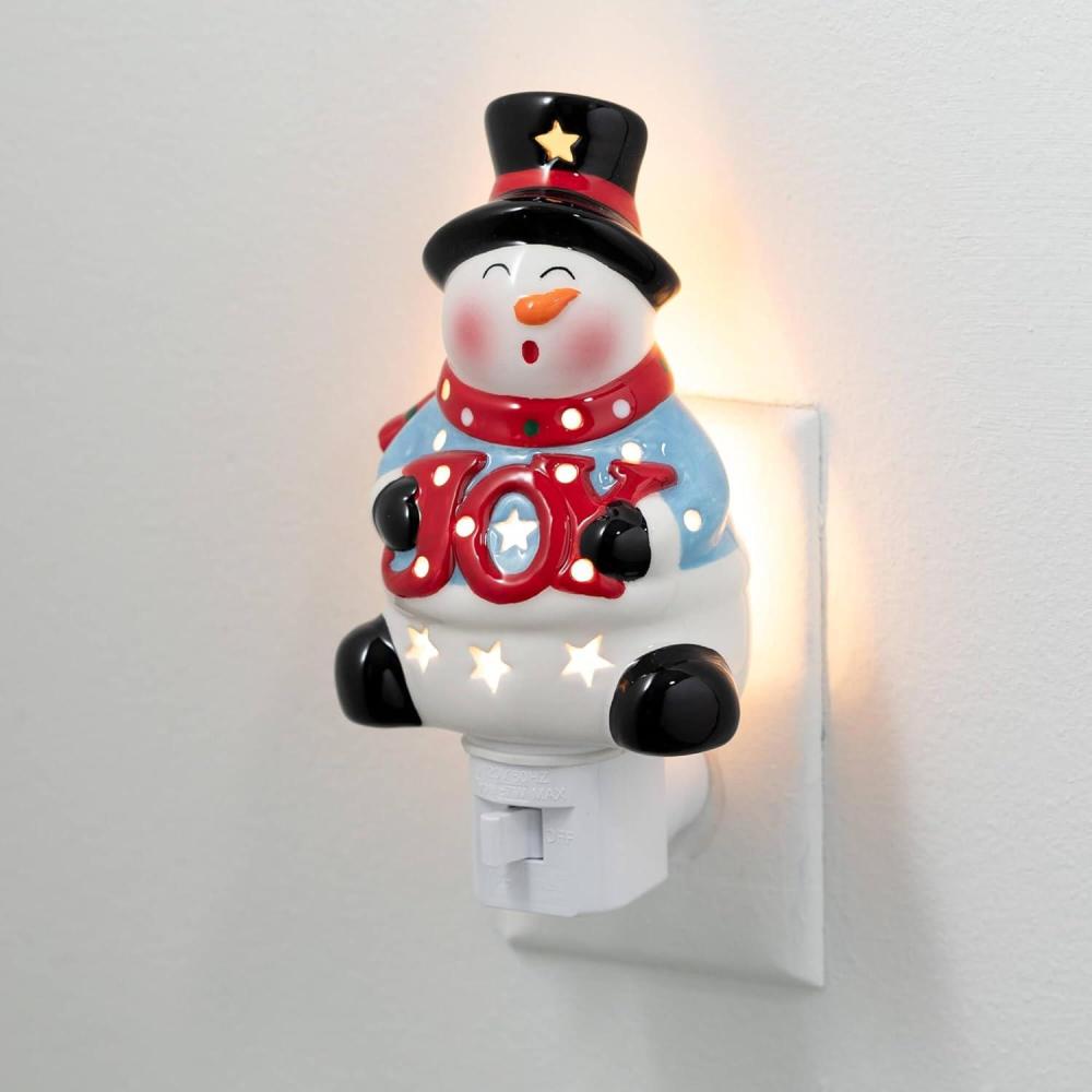 imageSullivans 5quot H Ice Skating Snowman Nightlight Multicolored  for Bathroom Bedroom Holiday DecorationsJoy Snowman