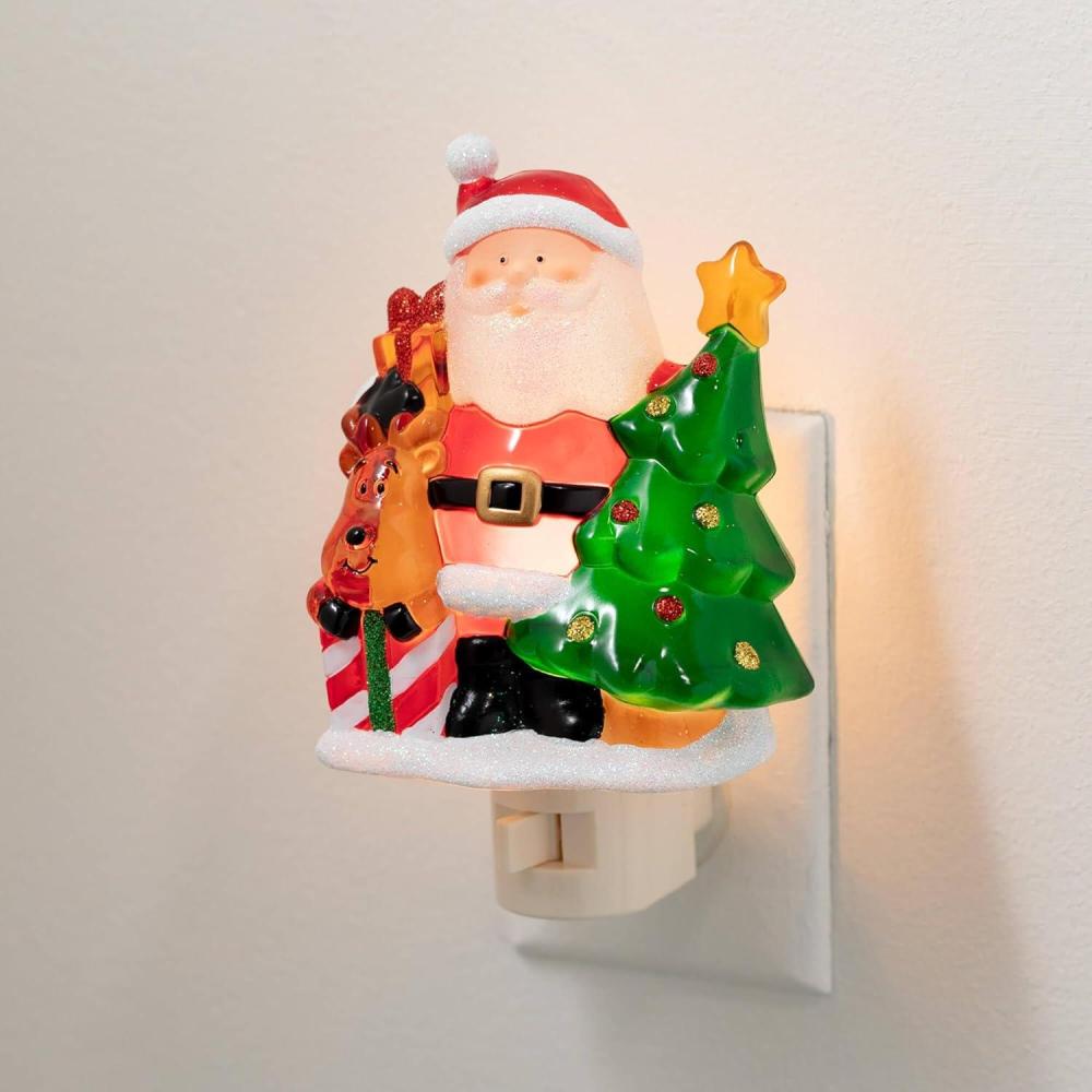 imageSullivans 5quot H Ice Skating Snowman Nightlight Multicolored  for Bathroom Bedroom Holiday DecorationsSanta Xmas Tree