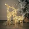 imageSullivans 22quot H and 18quot H Outdoor Lighted Reindeer LED Christmas Decor LED Lights Christmas Decorations Holiday Decor Tabletop or Mantel Decor Set of 2 GoldGold Reindeer