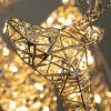 imageSullivans 22quot H and 18quot H Outdoor Lighted Reindeer LED Christmas Decor LED Lights Christmas Decorations Holiday Decor Tabletop or Mantel Decor Set of 2 GoldGold Reindeer