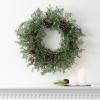 imageSullivans 28quot Frosted Green Cedar Wreath Artificial Greenery Flowers Everyday Seasonal Wreaths Indoor ampamp Outdoor Wreaths for Front Door Entryway Porch DcorPine and Berry