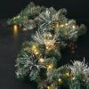 imageSullivans 9 Prelit Christmas Garland Christmas Decor Garland Christmas Decorations Artificial Flocked Pine Garland For Mantle with Lights Pinecones Battery Timer and Gold Accents Holiday Decor9 Ft Flocked Pine