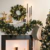 imageSullivans 9 Prelit Christmas Garland Christmas Decor Garland Christmas Decorations Artificial Flocked Pine Garland For Mantle with Lights Pinecones Battery Timer and Gold Accents Holiday Decor9 Ft Traditional Pine