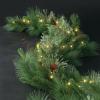 imageSullivans 9 Prelit Christmas Garland Christmas Decor Garland Christmas Decorations Artificial Flocked Pine Garland For Mantle with Lights Pinecones Battery Timer and Gold Accents Holiday Decor9 Ft Traditional Pine