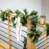imageSullivans 9 Prelit Christmas Garland Christmas Decor Garland Christmas Decorations Artificial Flocked Pine Garland For Mantle with Lights Pinecones Battery Timer and Gold Accents Holiday Decor9 Ft Traditional Pine