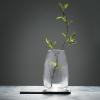 imageSullivans Black Smoked Ribbed Glass Vase Flower Vase for Modern Home Decor Minimalist Glass Vase for Shelf and Table Vases for Centerpieces Living Room Bedroom Kitchen and Office Decor G8479Clear