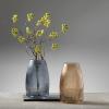 imageSullivans Black Smoked Ribbed Glass Vase Flower Vase for Modern Home Decor Minimalist Glass Vase for Shelf and Table Vases for Centerpieces Living Room Bedroom Kitchen and Office Decor G8479Amber