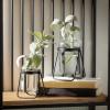 imageSullivans Glass Bottle Vase in Metal Frame Set of 2 Vases for Decor Modern Home Decor Vases for Centerpieces Mantle Tabletop Accent Table Vases Living Room Bedroom Kitchen Entryway DecorSet of 2