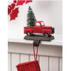 imageSullivans Little Red Truck Holding a Christmas Tree Stocking Holders for Mantel Christmas Stocking Holder for Fireplace Stocking Hooks for Fireplace Stocking Holders for Holiday Decoration