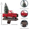 imageSullivans Little Red Truck Holding a Christmas Tree Stocking Holders for Mantel Christmas Stocking Holder for Fireplace Stocking Hooks for Fireplace Stocking Holders for Holiday Decoration