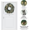 imageSullivans Prelit 24quot Christmas Wreath Christmas Decor Flocked Christmas Door Wreath with Lights Lighted Pine Christmas Wreath Christmas Decorations Pinecones Gold Accents and Battery TimerFlocked