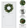 imageSullivans Prelit 24quot Christmas Wreath Christmas Decor Flocked Christmas Door Wreath with Lights Lighted Pine Christmas Wreath Christmas Decorations Pinecones Gold Accents and Battery TimerTraditional