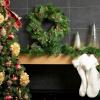 imageSullivans Prelit 24quot Christmas Wreath Christmas Decor Flocked Christmas Door Wreath with Lights Lighted Pine Christmas Wreath Christmas Decorations Pinecones Gold Accents and Battery TimerTraditional