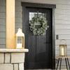 imageSullivans Prelit 24quot Christmas Wreath Christmas Decor Flocked Christmas Door Wreath with Lights Lighted Pine Christmas Wreath Christmas Decorations Pinecones Gold Accents and Battery TimerFlocked