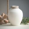 imageSullivans Textured 8quot Tall Round Vase Modern Home Decor White Flower Vase Vases for Real or Fake Flowers Living Room Bedroom and Office Decor Decorative Ceramic Vases for Room Decor CM3124