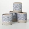 imageSullivans Abstract Cement Pot  Set of 4 Indoor Planter Pot Kitchen Living Room and Office Home Dcor