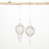 imageSullivans Beaded Crystal Finial Ornament Clear 75quot H Glass Set of 2 Christmas Dcor Christmas Tree Dcor Ornament Set Christmas Decorations