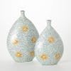 imageSullivans Blue Natural Capiz Vase Set of 2 Modern Home Decor Vases for Centerpieces Mantle Tabletop Accent Table Vases Living Room Bedroom Kitchen Entryway Decor