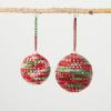 imageSullivans Festive Knit Ball Ornament Multicolor 6quot H Set of 2 Christmas Dcor Christmas Tree Dcor Ornament Set Christmas Decorations
