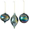 imageSullivans Iridescent Blue Green Bulb Ornaments  Set of 3  Luminous Green Glass Ornaments for Holiday Decor  Shiny Ball Onion and Drop Christmas Ornaments