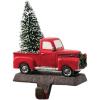 imageSullivans Little Red Truck Holding a Christmas Tree Stocking Holders for Mantel Christmas Stocking Holder for Fireplace Stocking Hooks for Fireplace Stocking Holders for Holiday Decoration