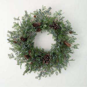 imageSullivans 28quot Frosted Green Cedar Wreath Artificial Greenery Flowers Everyday Seasonal Wreaths Indoor ampamp Outdoor Wreaths for Front Door Entryway Porch DcorPine and Berry