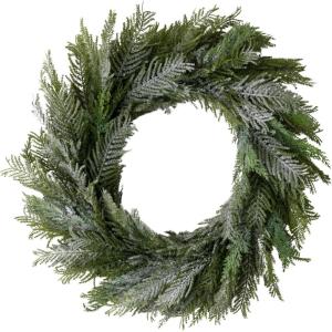 imageSullivans 28quot Frosted Green Cedar Wreath Artificial Greenery Flowers Everyday Seasonal Wreaths Indoor ampamp Outdoor Wreaths for Front Door Entryway Porch DcorNorfolk Island