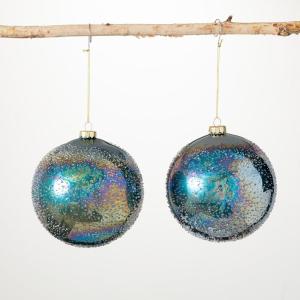 imageSullivans Blue Bubble Glass Ornament Blue 6quot H Glass Set of 2 Christmas Dcor Christmas Tree Dcor Ornament Set Christmas Decorations