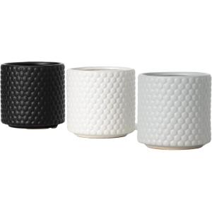 imageSullivans Ceramic Planter Set  3 Small Planters Contemporary Home Dcor Modern Farmhouse Ideal Shelf Dcor Table Dcor Bookshelf Mantle Entryway MultiColor CM2969