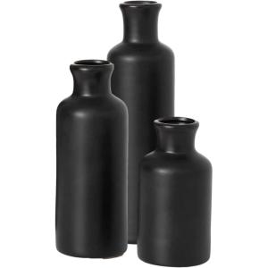 imageSullivans Ceramic Vase Set Modern Home Decor Decorative Vase Vases for Your Kitchen Bedroom Office Living Room Bathroom ampamp Shelf Decor Centerpiece Table Decorations Small Vases CM3038Matte Black