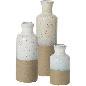 imageSullivans Ceramic Vase Set Modern Home Decor Decorative Vase Vases for Your Kitchen Bedroom Office Living Room Bathroom ampamp Shelf Decor Centerpiece Table Decorations Small Vases CM3038White  Brown