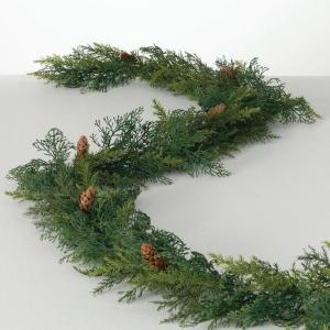 imageSullivans Christmas Garland 9 Ft Arborvitae Garland Realistic LifeLike Green with Pinecones Garland Indoor Holiday Dcor Perfect for Fireplace Mantle Weddings Dining ampamp Living Room Winter Garland9