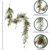 imageSullivans 6Foot Long Pine ampamp Pinecone Christmas Garland Artificial Greenery Seasonal Holiday Decor Perfect for Weddings Fireplace Mantels Dining and Living RoomWhispy Pine