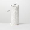 imageSullivans Ceramic White Embossed Vase Glossy White for Modern Country Home or Office Decor 115quot Tall CM2837