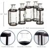 imageSullivans Glass Vase Set 155 x 65 Inches Hinged Metal Holder Clear Set of 5 G6412Set of 5