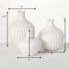 imageSullivans Large Modern White Ribbed Vase Set of 3 Modern Home Decor Tabletop Decor Centerpieces 95quot H 8quot H 65quot H