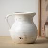 imageSullivans Modern Farmhouse Decorative Ceramic Pitcher 9 x 7 x 8 inches Distressed Farmhouse Dcor OffWhite Crackled Finish Faux Floral Vase Mantel Dining Table and Living Room Dcor CM2515