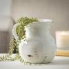 imageSullivans Modern Farmhouse Decorative Ceramic Pitcher 9 x 7 x 8 inches Distressed Farmhouse Dcor OffWhite Crackled Finish Faux Floral Vase Mantel Dining Table and Living Room Dcor CM2515