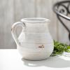 imageSullivans Modern Farmhouse Decorative Ceramic Pitcher 9 x 7 x 8 inches Distressed Farmhouse Dcor OffWhite Crackled Finish Faux Floral Vase Mantel Dining Table and Living Room Dcor CM2515