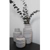 imageSullivans Set of 3 Ceramic Striped Bottle Vase 7quot H 525quot H ampamp 35quot H Gray Vases Vase Set Ceramic Vases Home Decor Accents