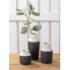imageSullivans Small Ceramic Vase Set Modern Farmhouse Dcor Set of 3 Vases TwoToned White with Black Bottom CM2944