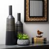 imageSullivans Tall Modern Metal Decorative Vase Set of 2 Modern Home Dcor Floor Vases for Room Dcor Entryway Fireplace Living Room Black and Gold MET1912
