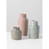 imageSullivans Ceramic Patterned Vases X Pattern Various Sizes Set of 3  Muted Gray Dusty Pink Muted Green CM2879