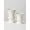 imageSullivans Ceramic Vases White Speckled Country Style Planter Urns Set 2 CM2878
