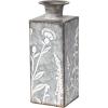 imageSullivans Flower Patterned Vase Embossed Metal 12quot H