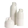 imageSullivans Modern Farmhouse Distressed TwoToned White Small Ceramic Jug Set of Three 3 4 75 10 Tall Crackled Finish Faux Floral Jugs Distressed DecorationWhite