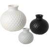 imageSullivans Modern Textured Ceramic Multi Color Low Ball Vase Set of Three 3 Circle Pattern White Gray and Black 65quot H 45quot H ampamp 35quot H Decoration for Contemporary Home Dcor CM2964