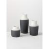 imageSullivans Small Ceramic Vase Set Modern Farmhouse Dcor Set of 3 Vases TwoToned White with Black Bottom CM2944